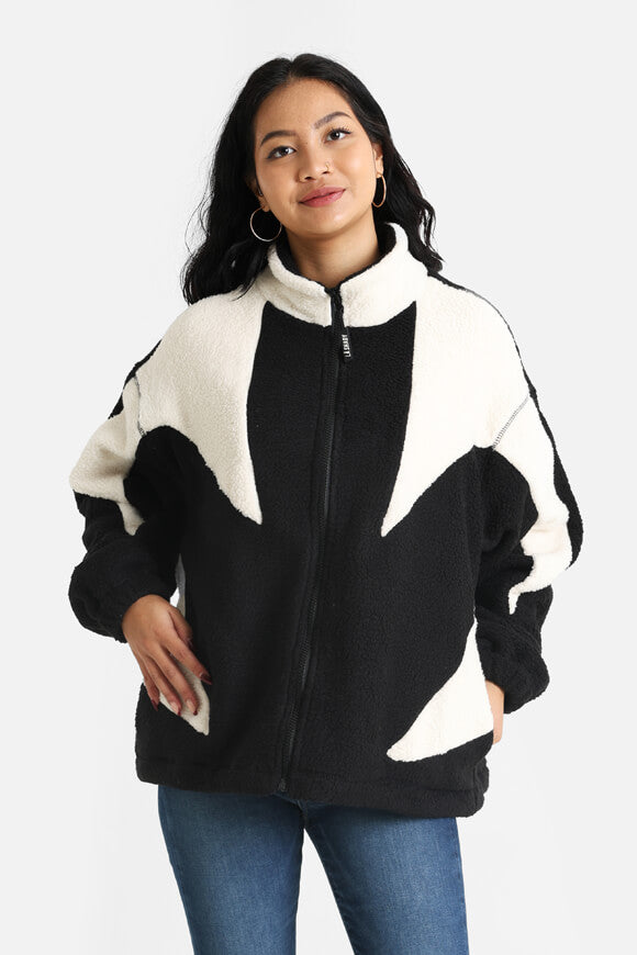 Teddy Jacke - Schwarz + Offwhite