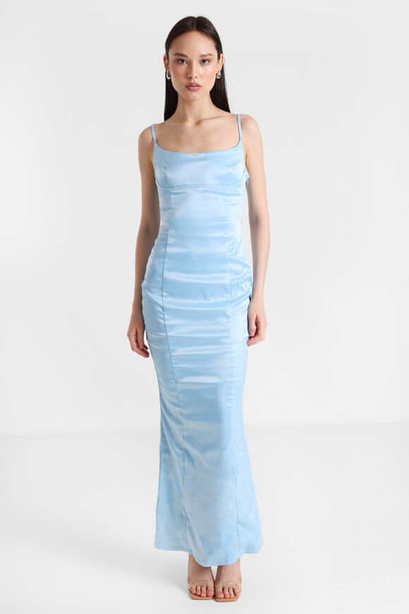 Satin maxi dress - light blue