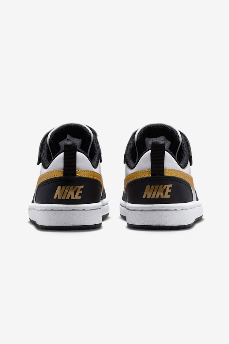 Court Borough Recraft Kids Sneaker - Black + Metallic Gold