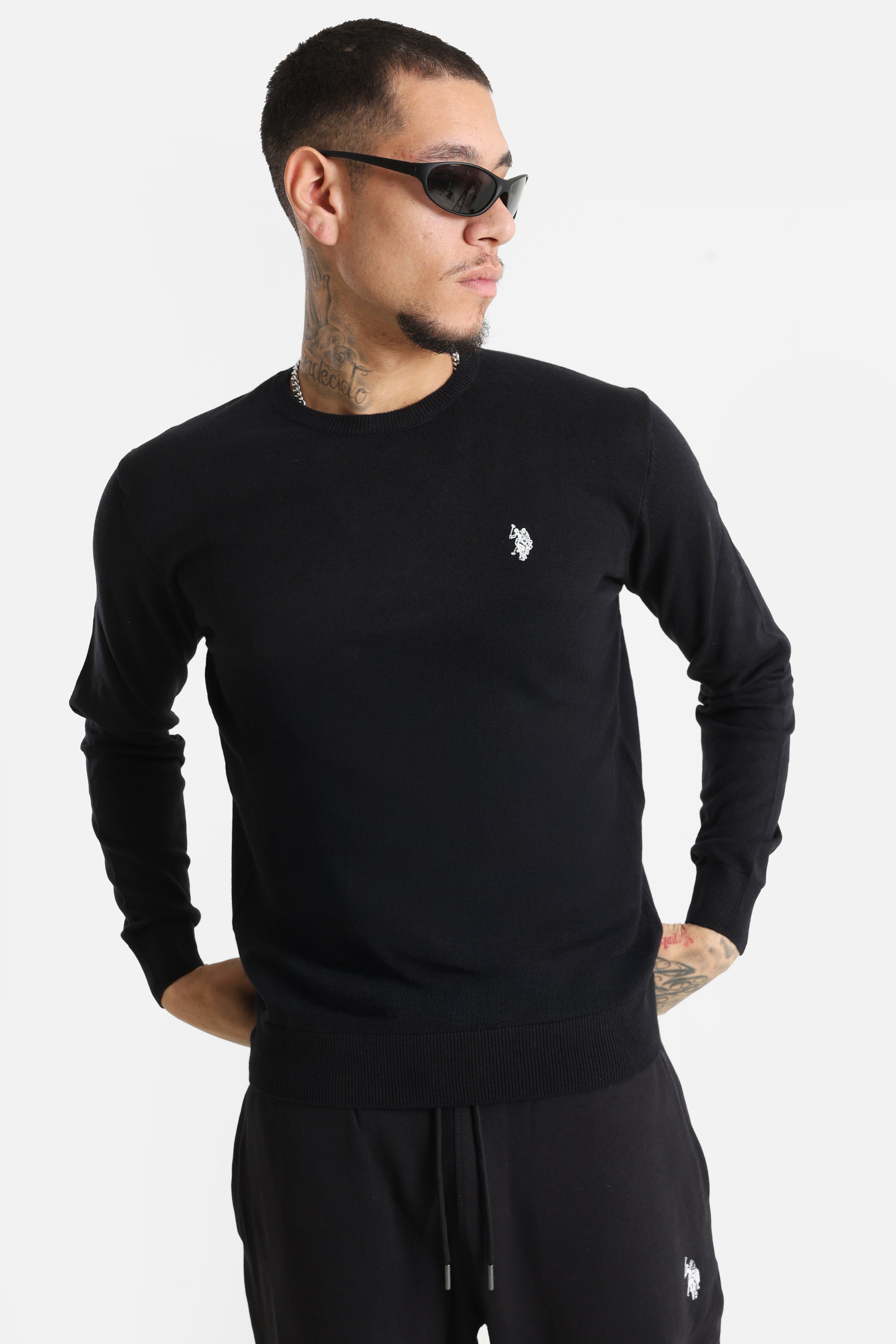 Leon pull en tricot fin - Black