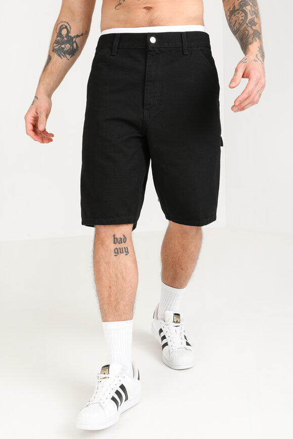 Single Knee Jeansshorts - Black Rinsed