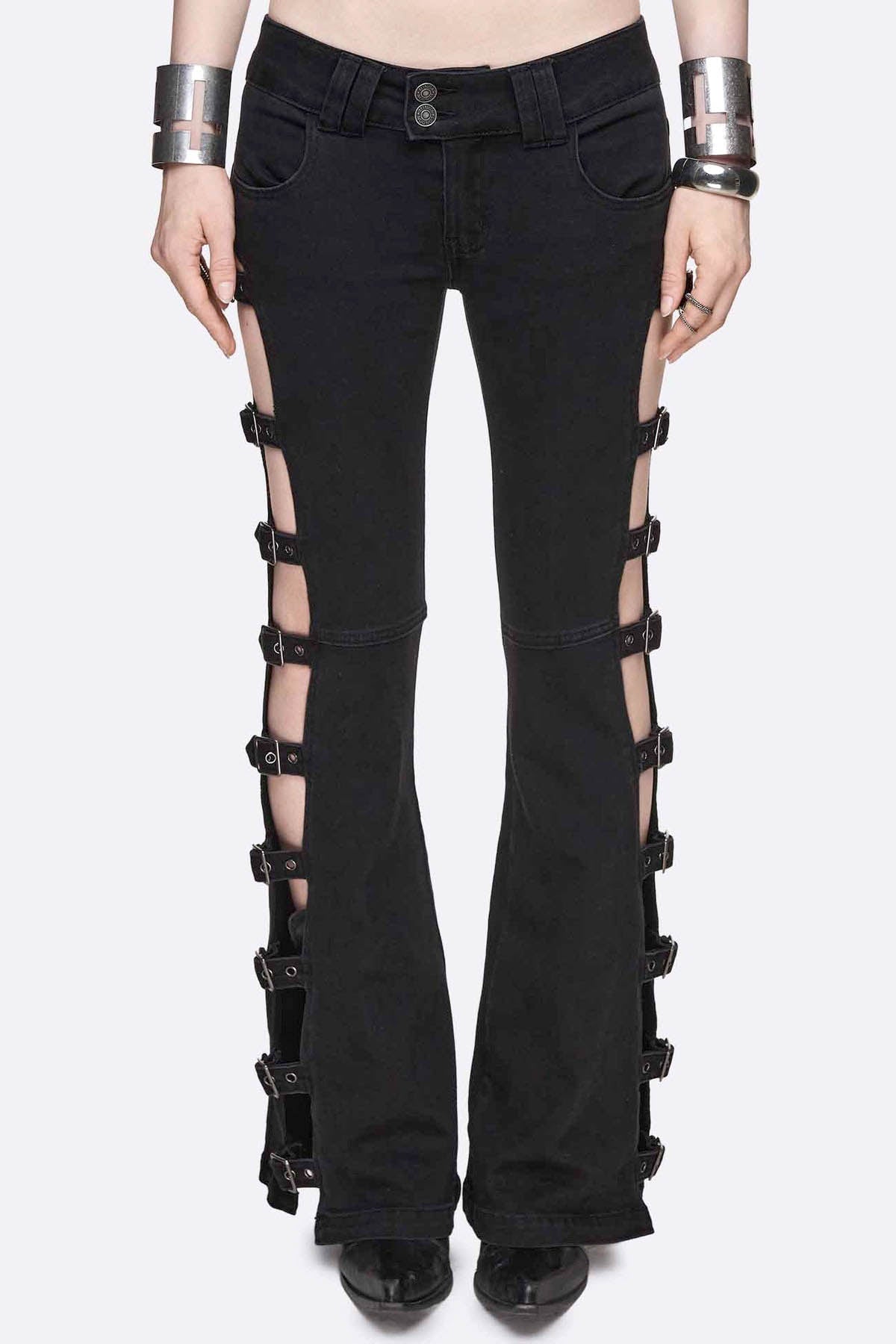 Imogen Buckle flare jeans - Black