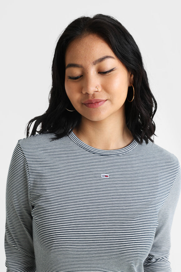 Stripe Essential Langarmshirt - Dark Night Navy