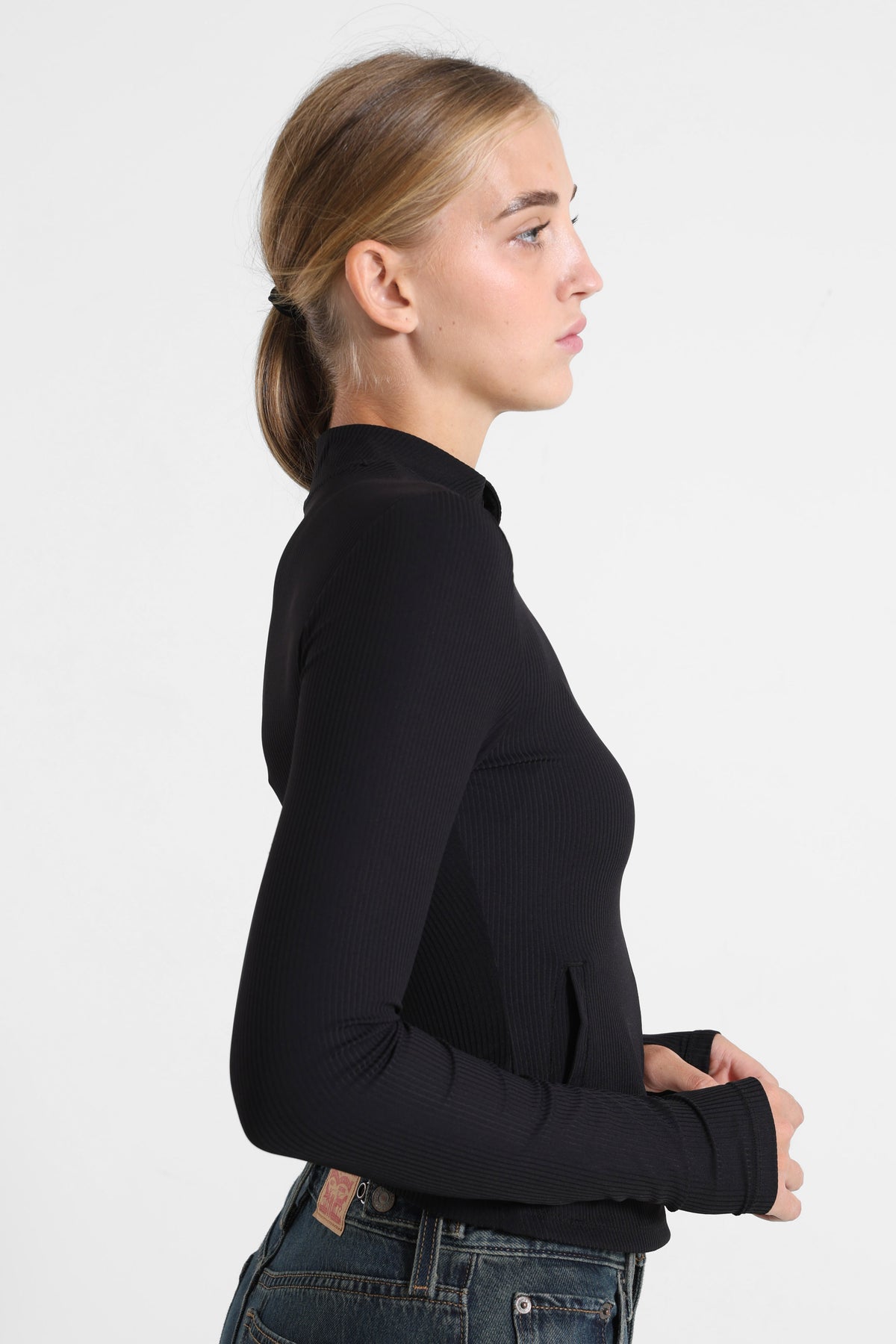 Crop Trainingsjacke - Schwarz