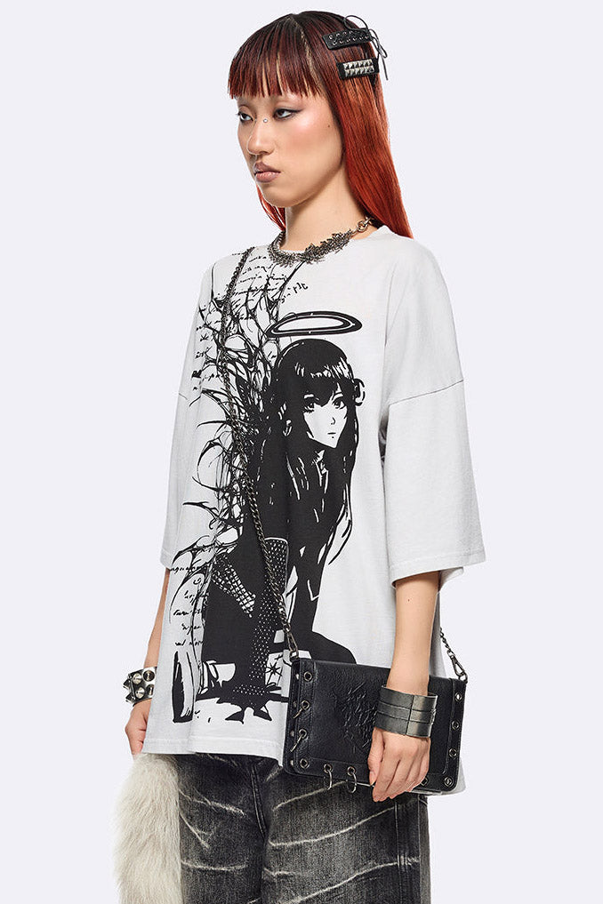 Lost Halo Oversize T-Shirt - Light Grey