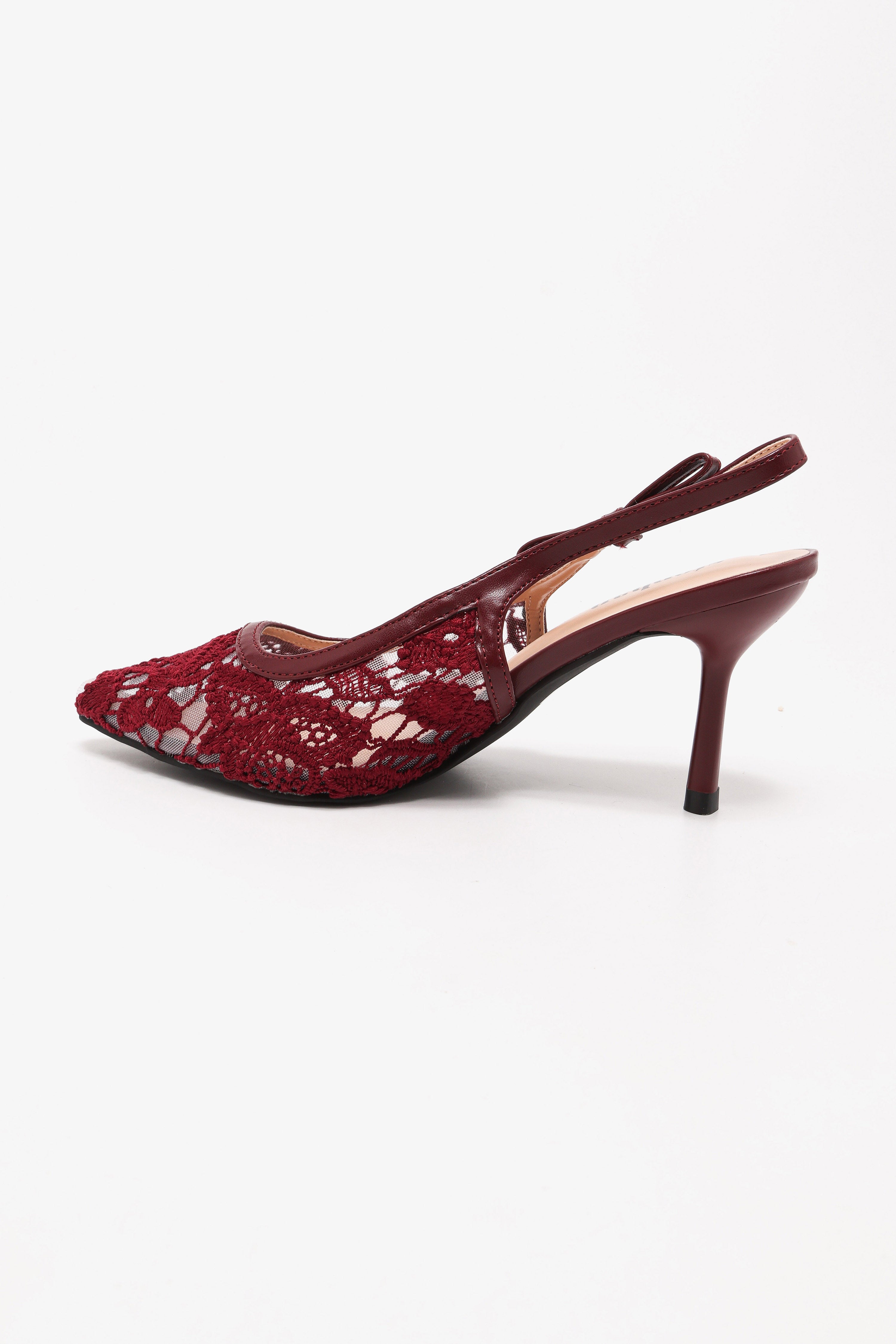 Lace pumps - Burgundy