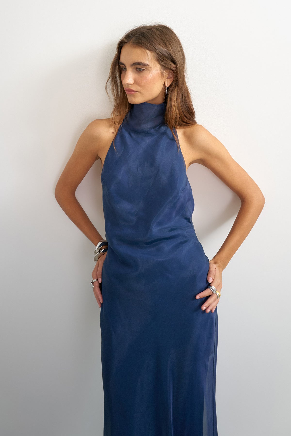 TSADIYA abito lungo con schiena scoperta - Midnight Navy
