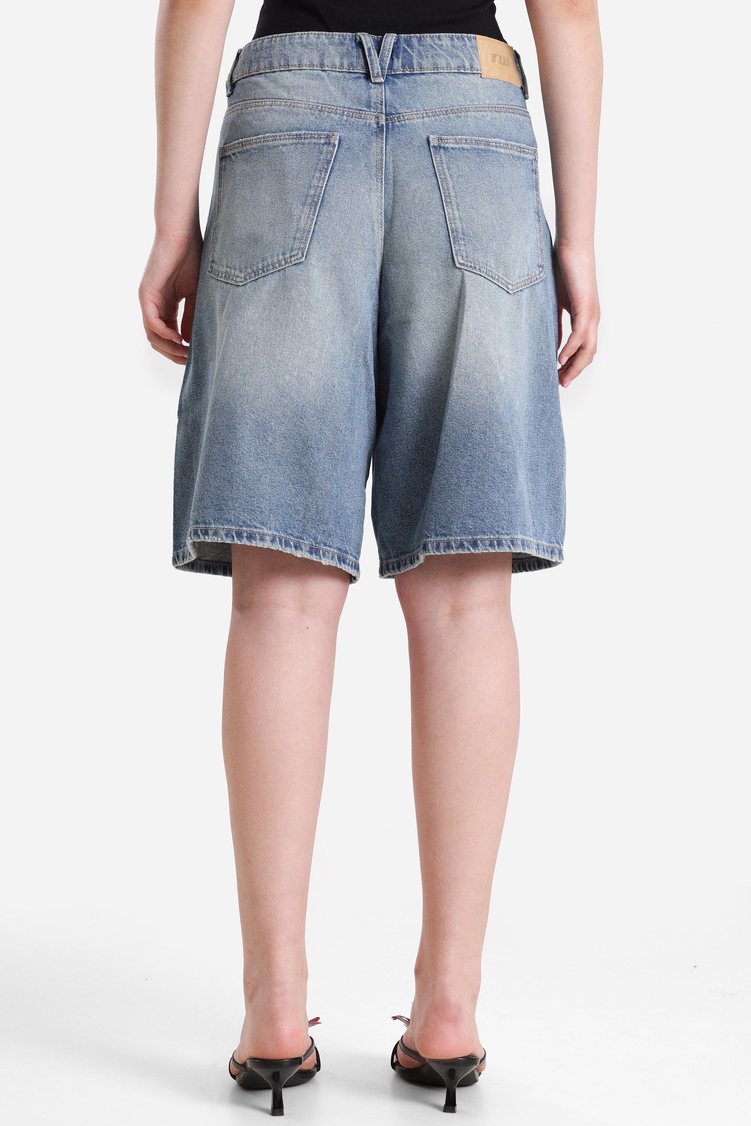Jeans Bermudashorts - Medium Indigo Wash