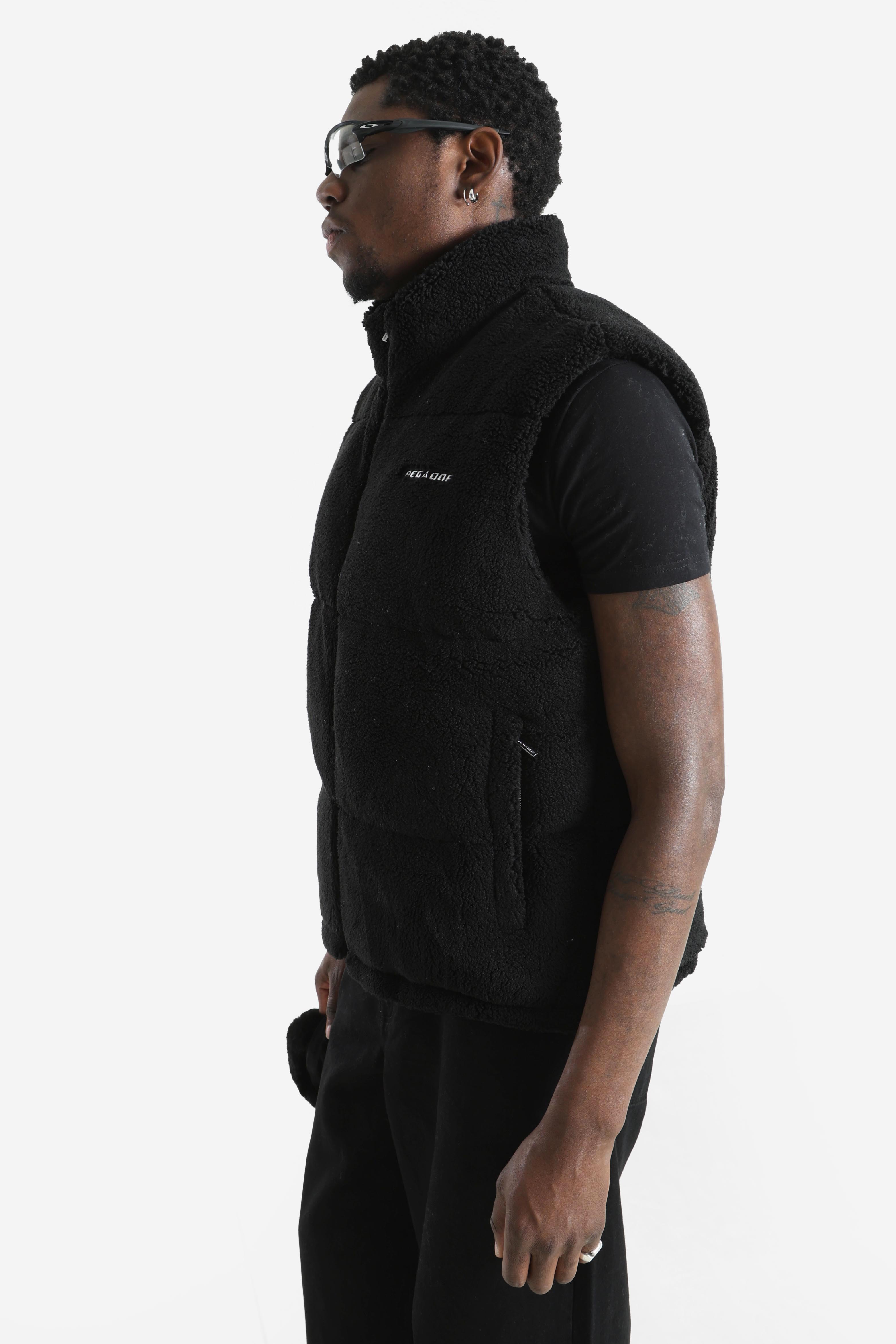 Landin Teddy Puffer Gilet - Black