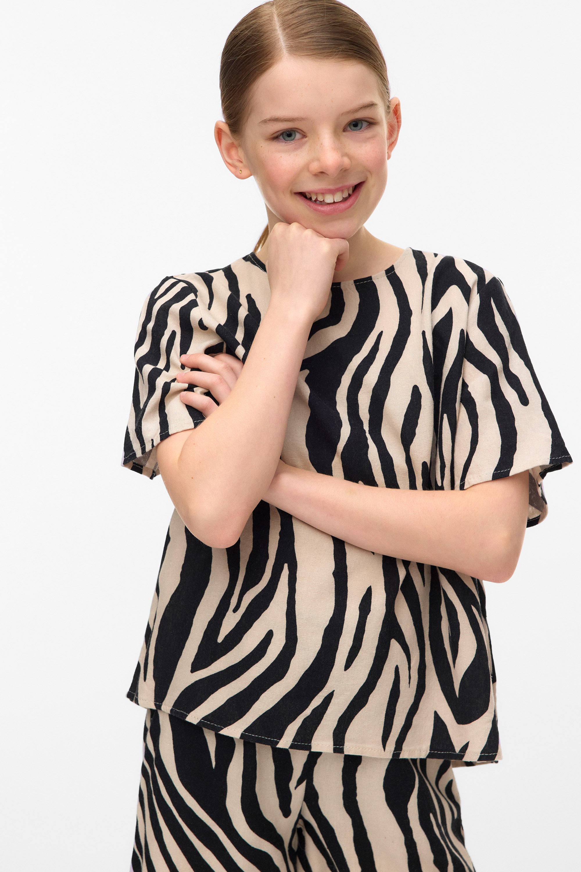 VMMYMILO Leinen-T-Shirt - Silver Lining + Sina