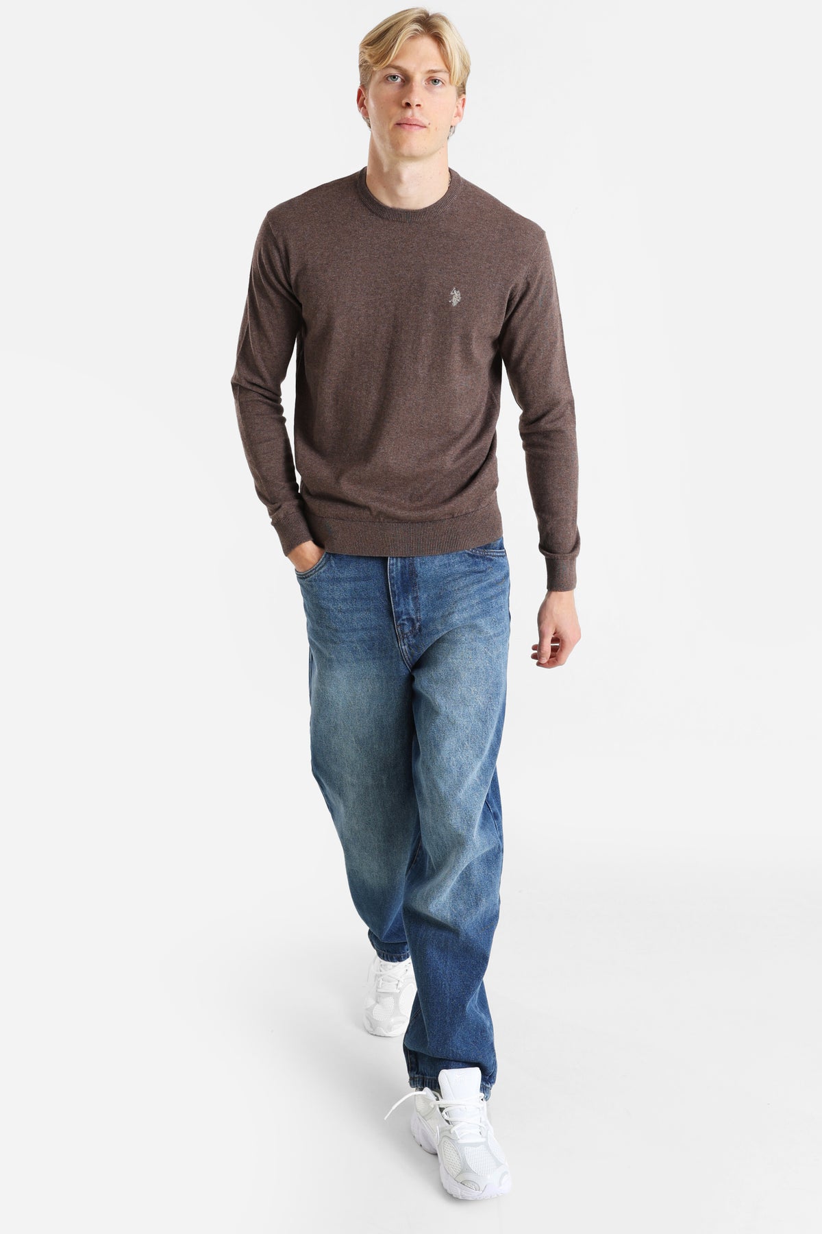 Leon fine knit sweater - Brown