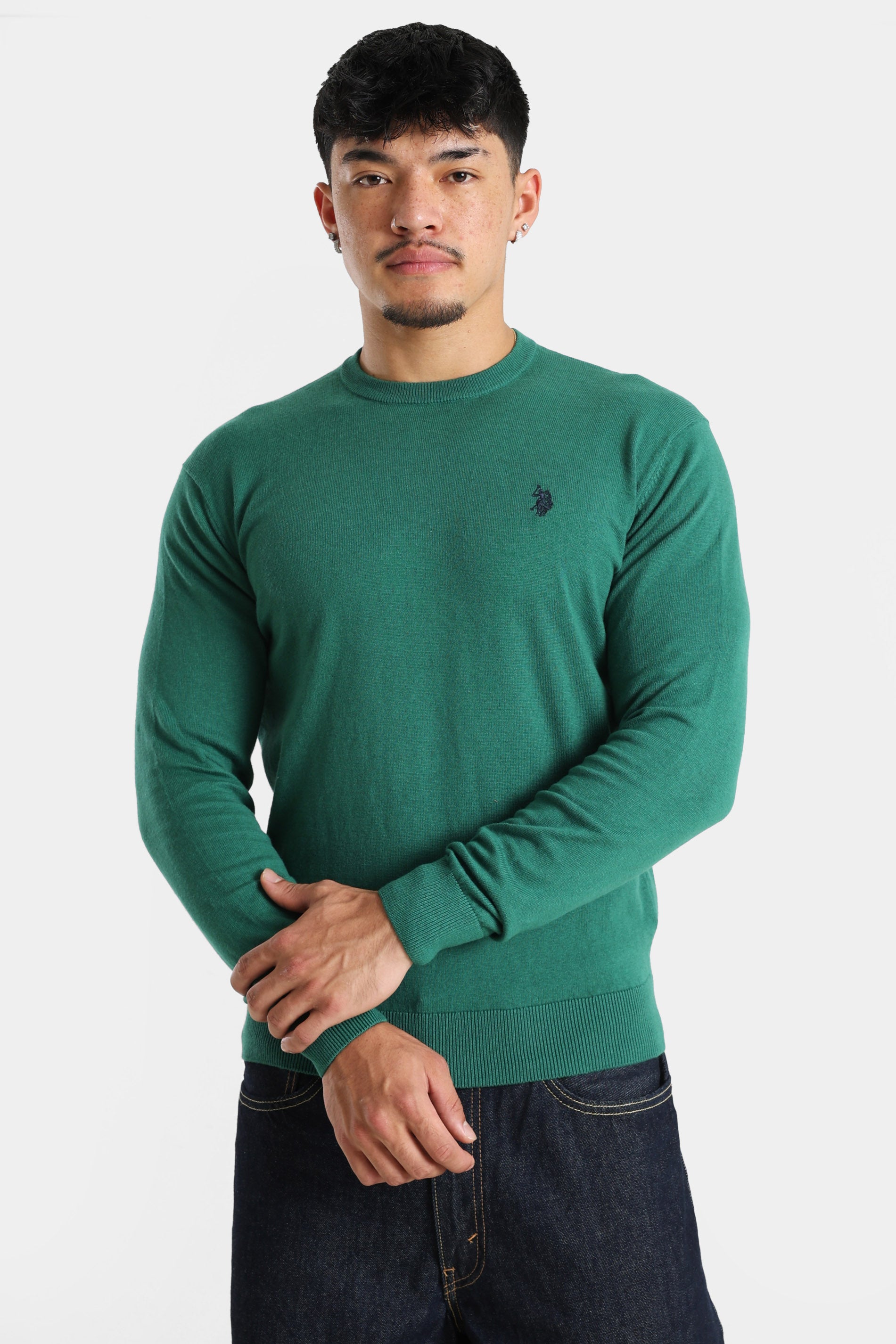Leon maglione in maglia fine - Green