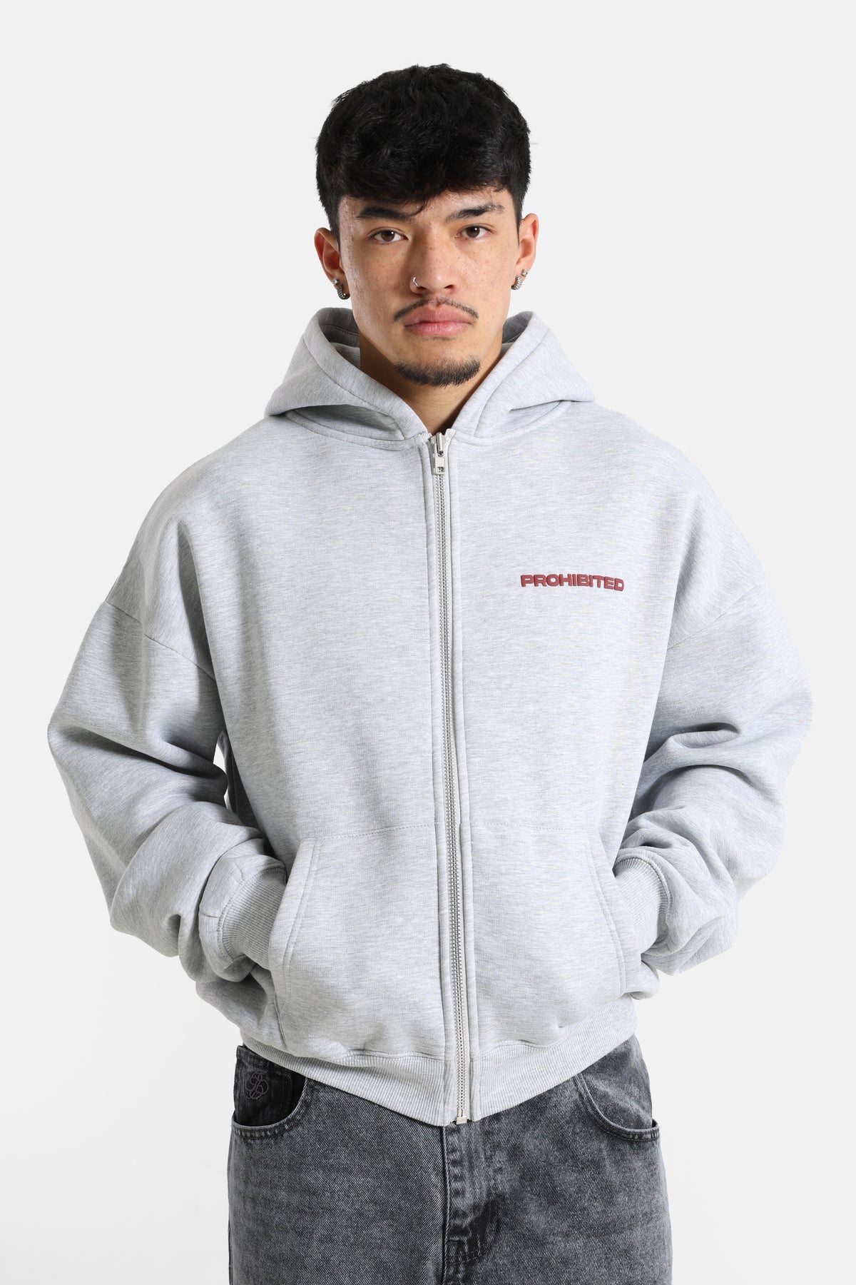 10119 Kapuzensweatjacke - Grey Melange