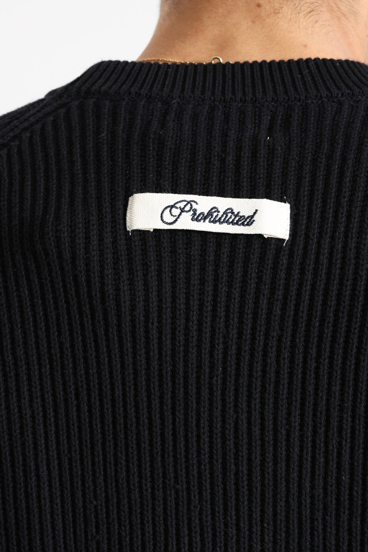 Campus pull en tricot côtelé - Black