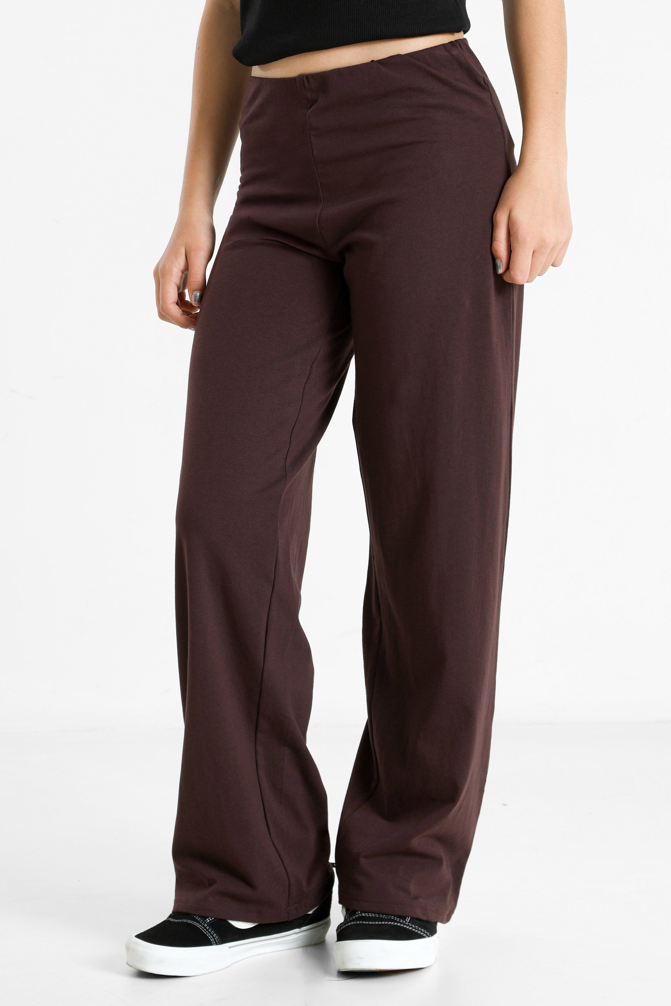 Wide Leg Hose - Dunkelbraun