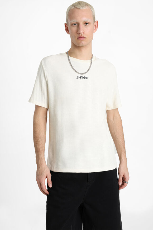 T-shirt structuré - Blanc cassé