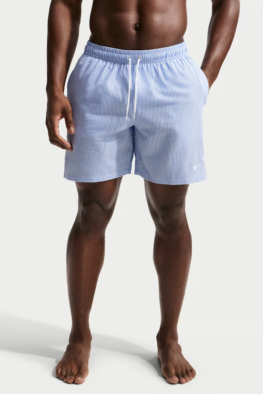 Seersucker Badeshorts - Blue Crystal