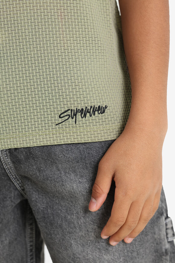 Strukturiertes T-Shirt - Khaki