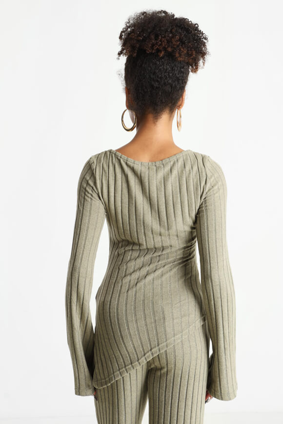 Ribbed knit sweater - khaki