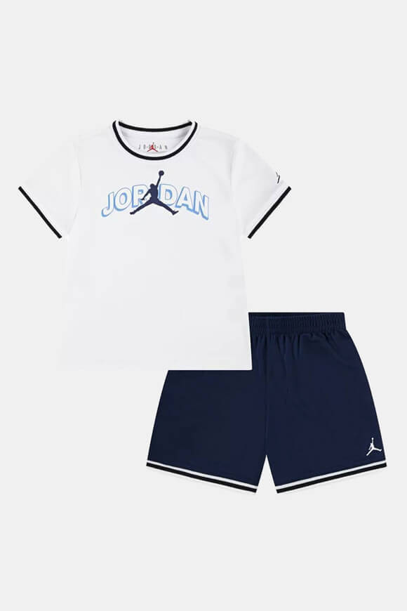 Matching Taping Mesh Baby Set - White + Midnight Navy