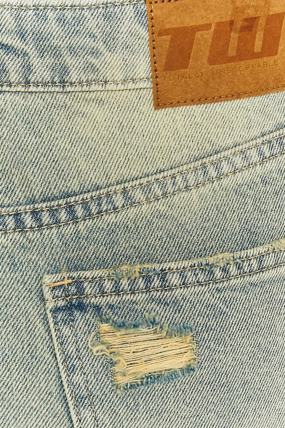 Asymmetric denim skirt - light blue washed