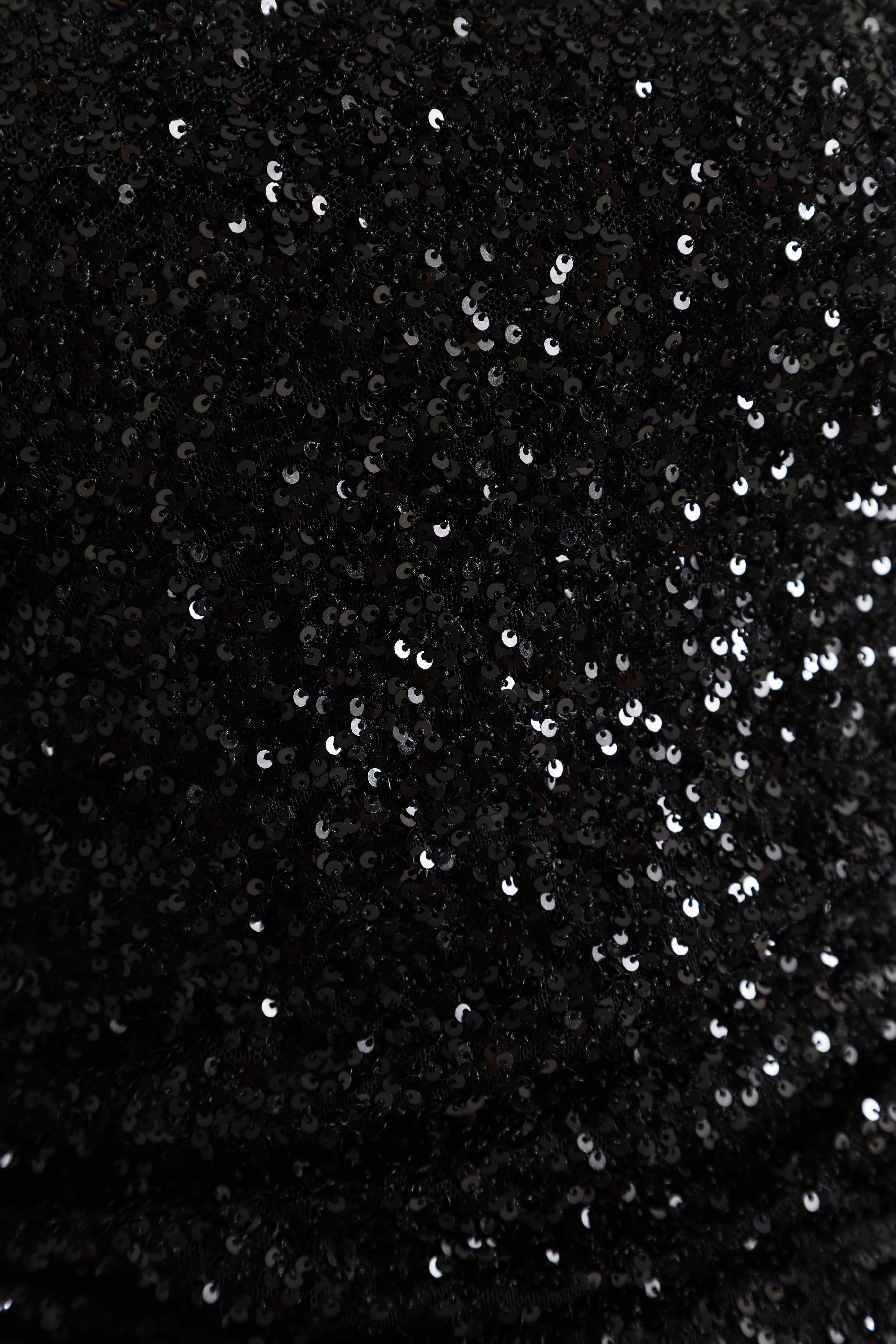 Paillettes Bandeau Crop Top - Noir