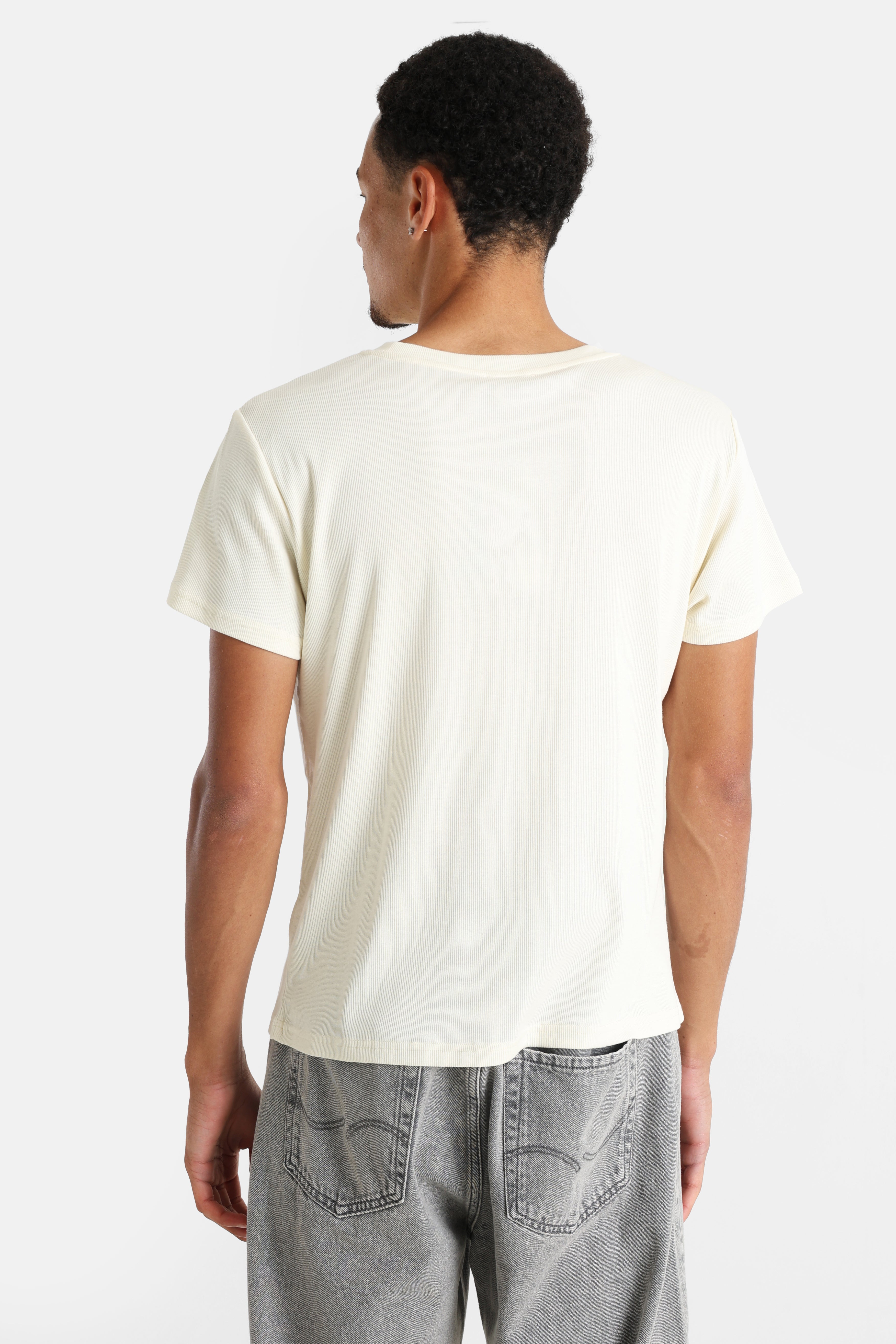 T-Shirt côtelé - Vanille