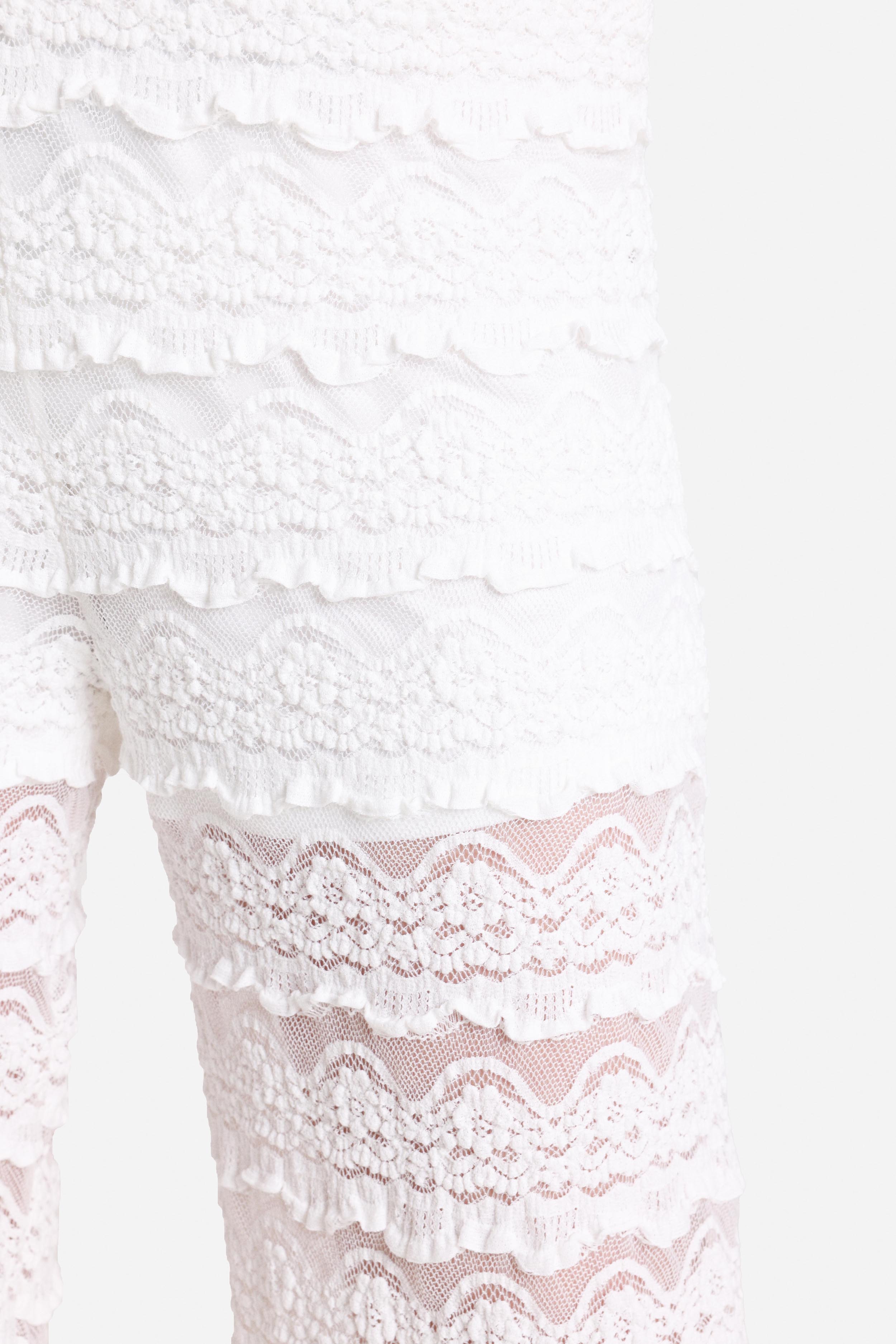 Pantalone in pizzo - White
