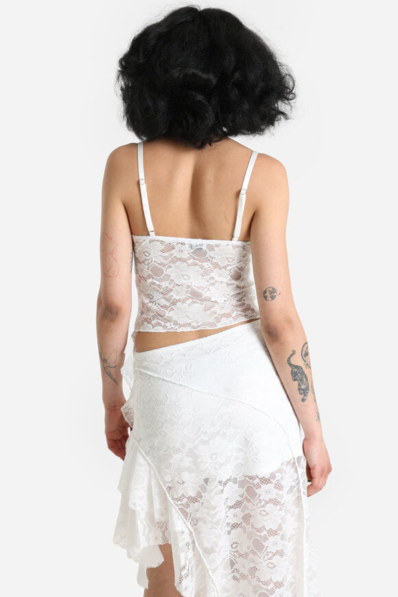 Crop Spitzentop - Weiss