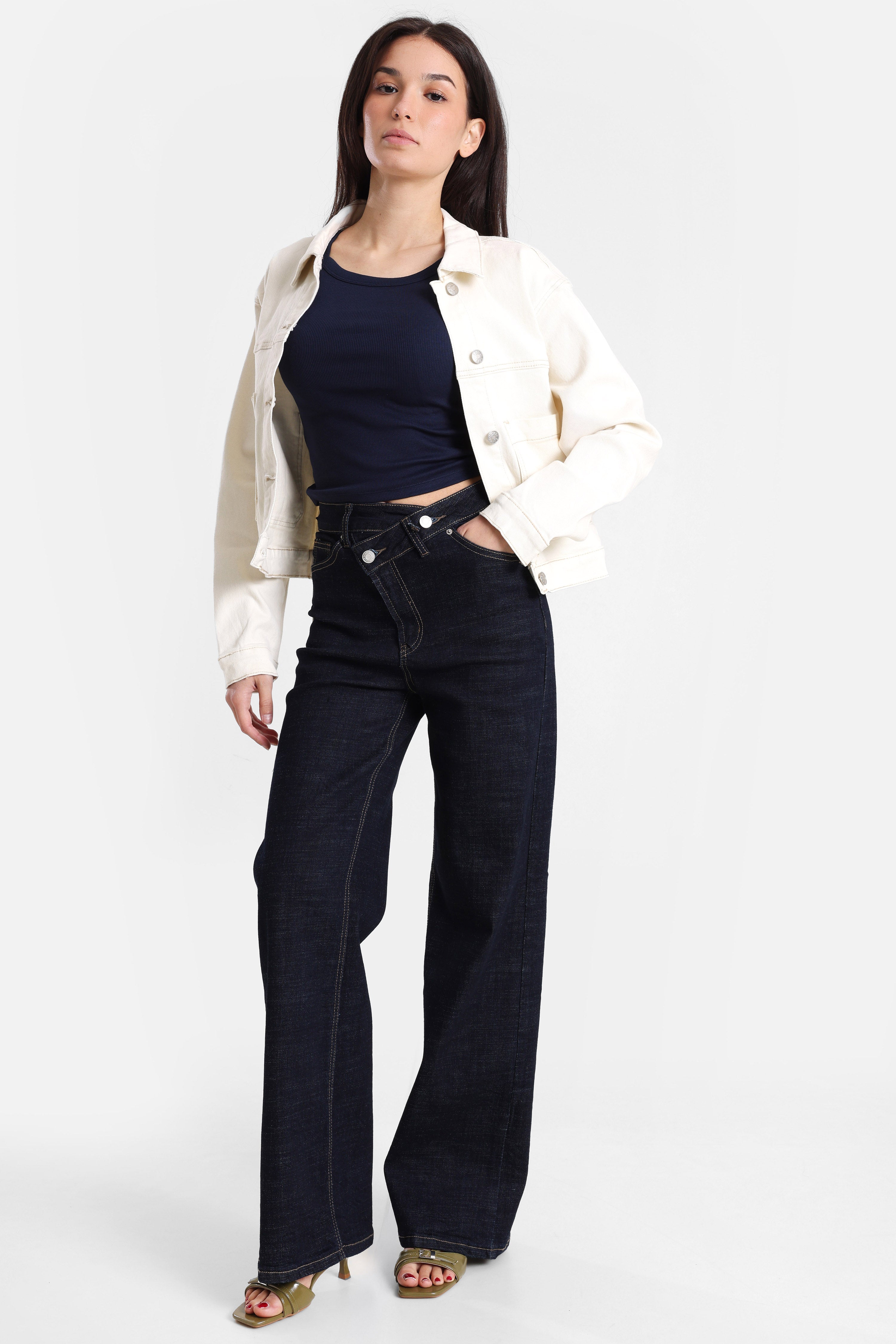 Wide Leg Jeans - Raw Blue