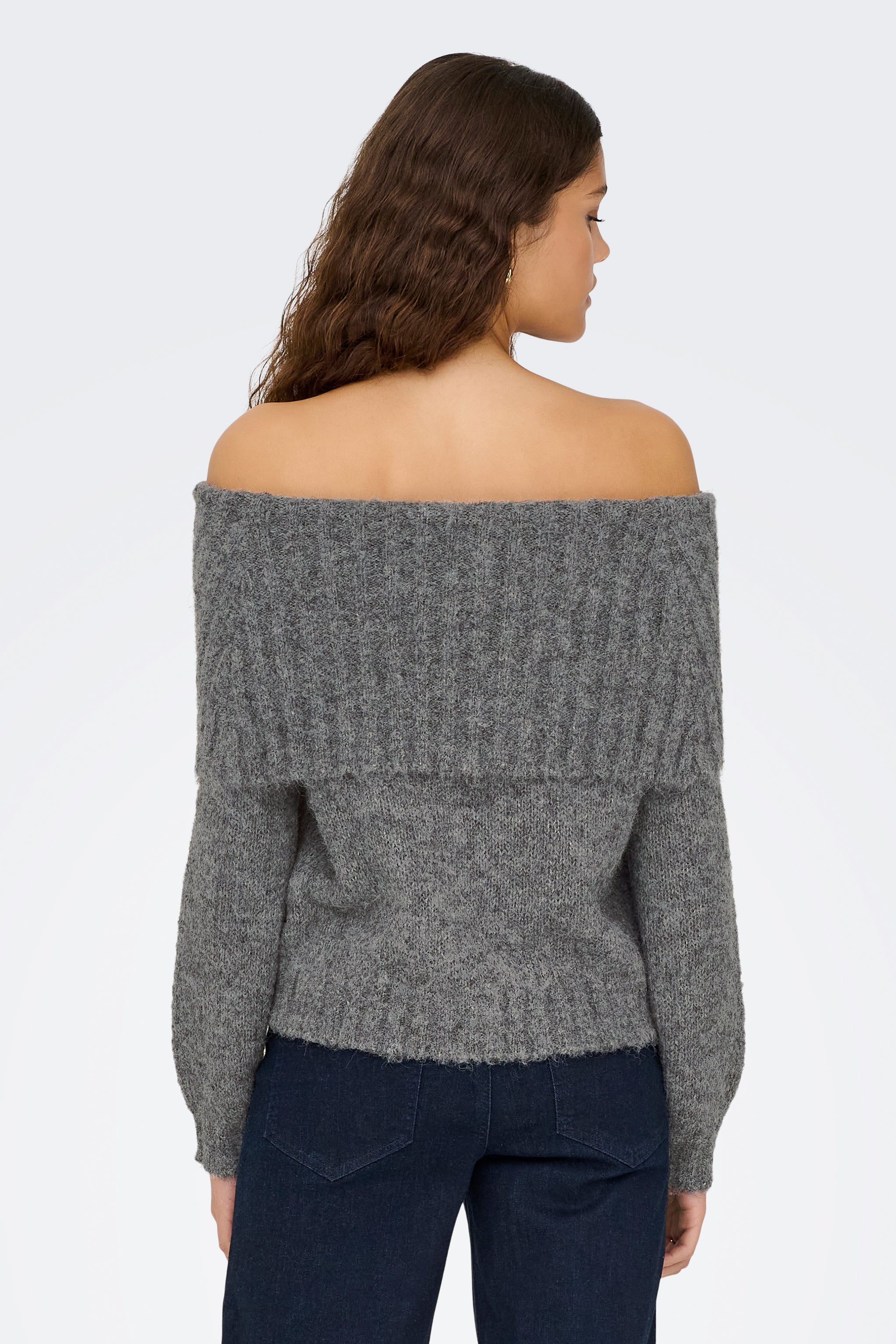 ONLSHINE - Maglione lavorato a spalla - Grigio medio melange