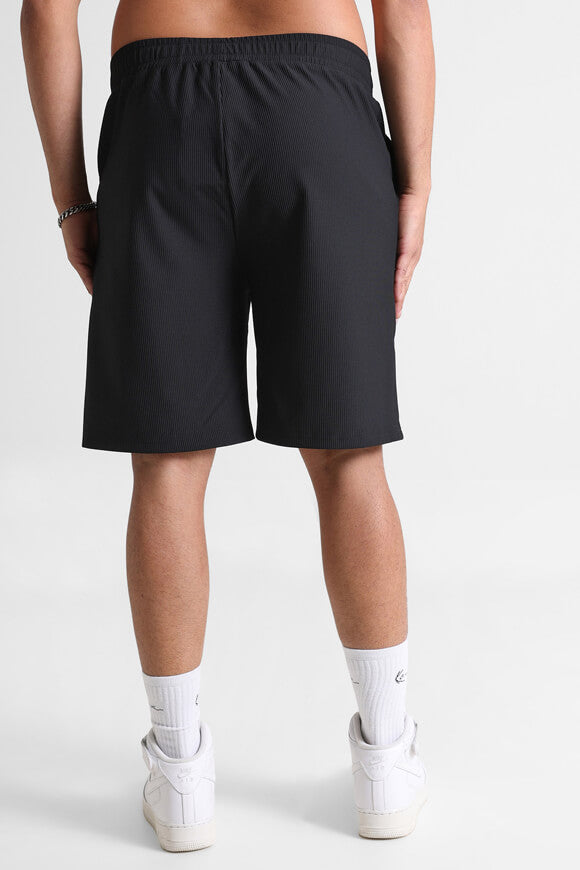 Strukturierte Stoffshorts - Schwarz