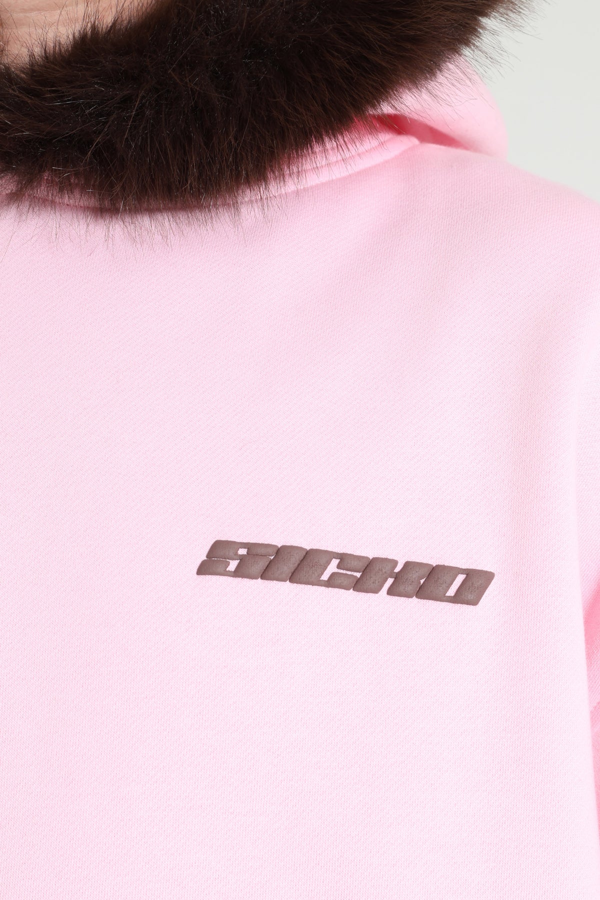 Kapuzensweatshirt - Pink + Braun