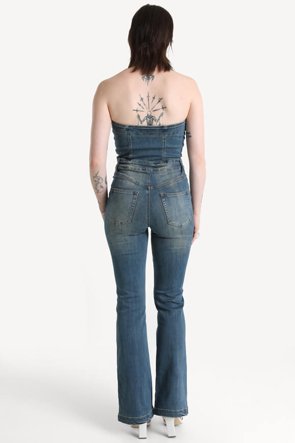 Tuta lunga in denim - Blu scuro lavato