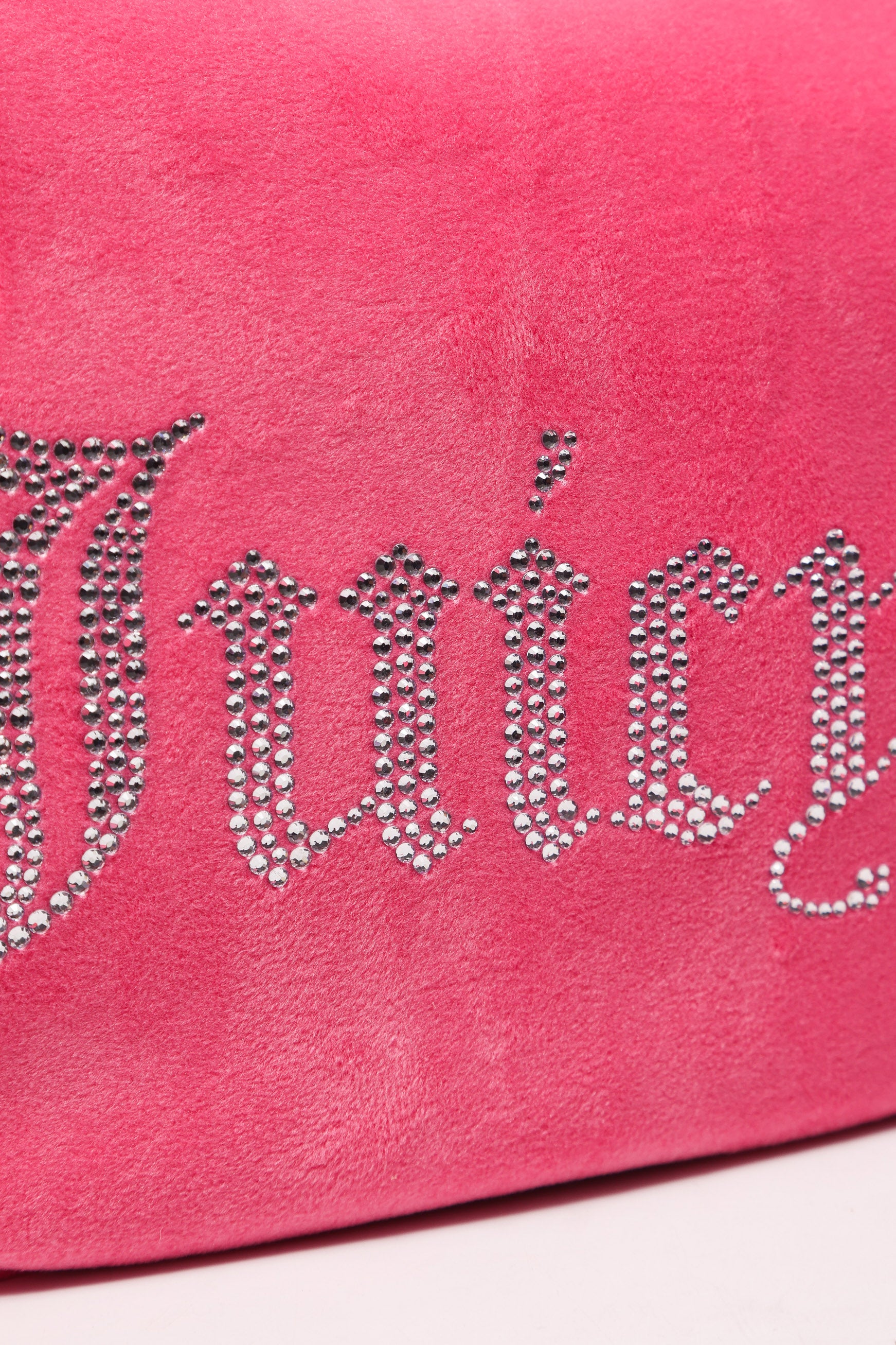 Kimberly Samt Hand- / Umhängetasche - Super Pink