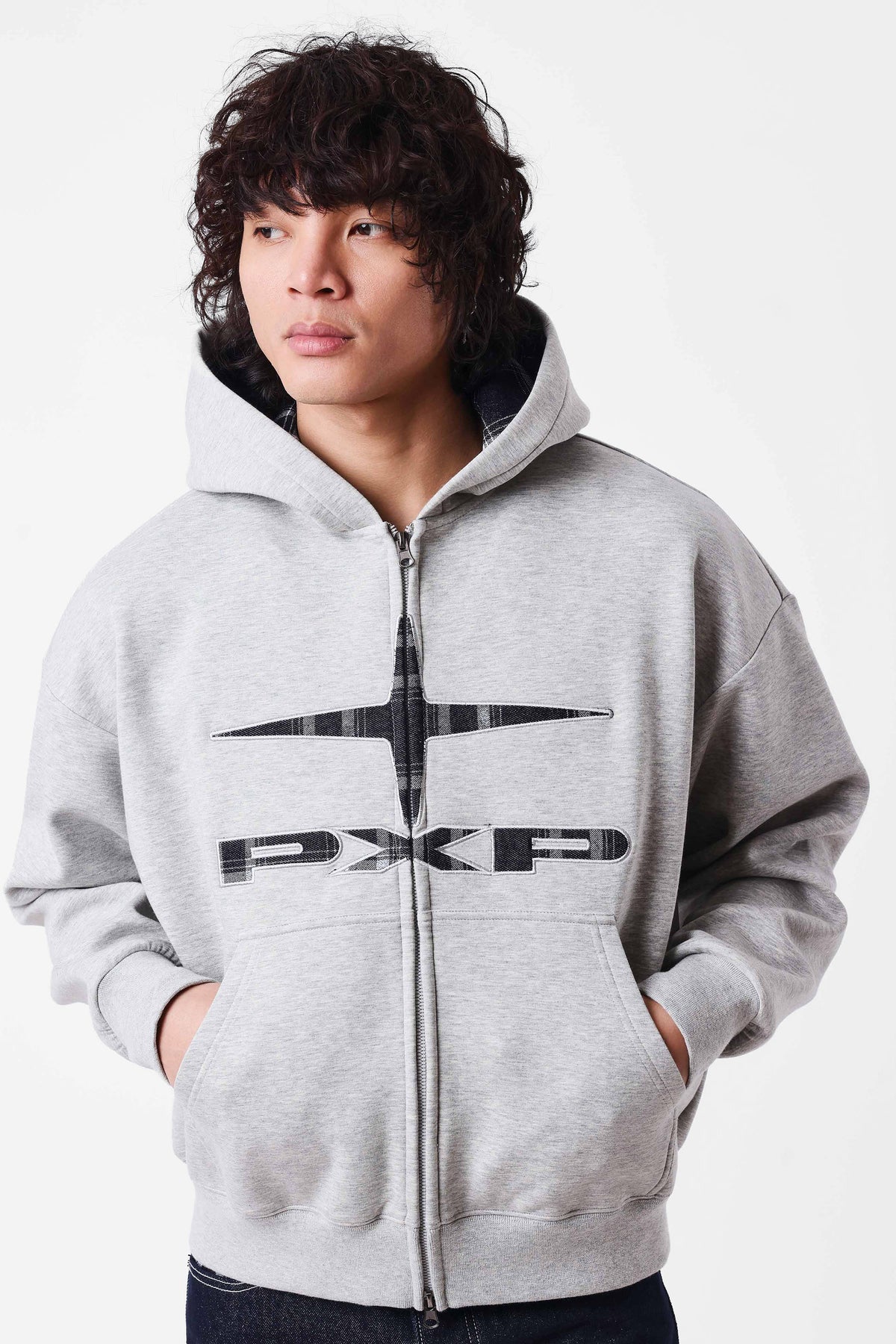 Sweat zippée à capuchon - Light Grey