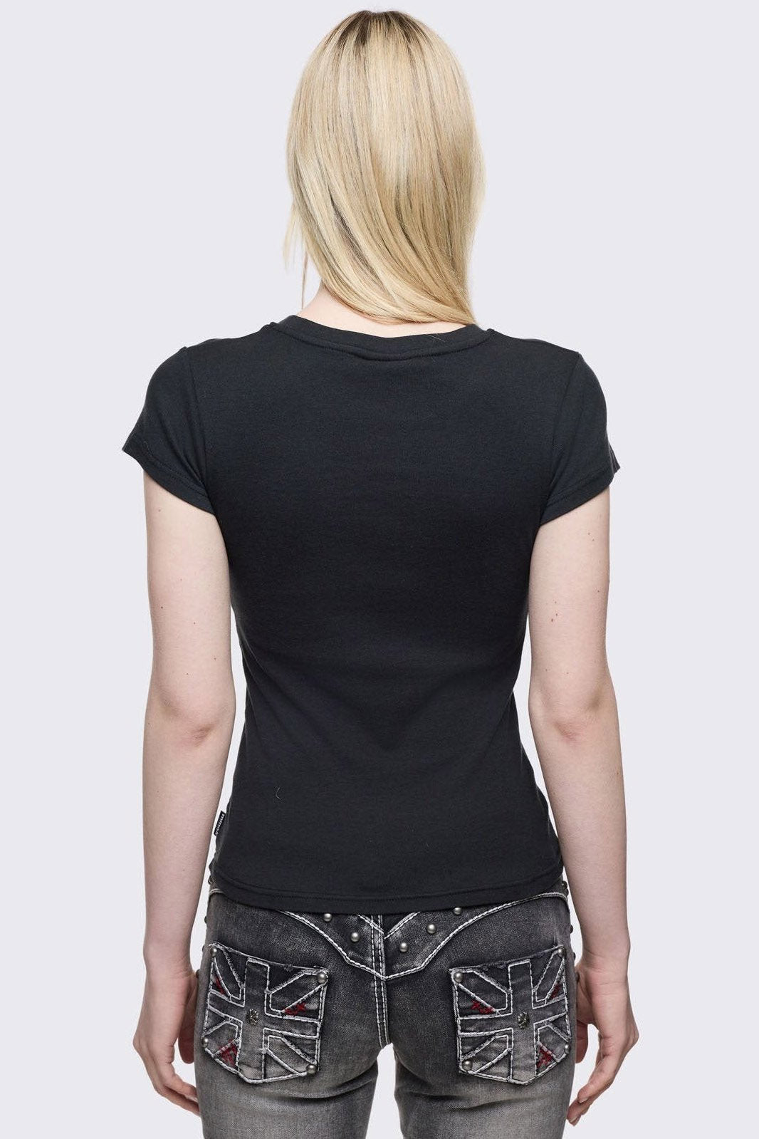 Winged Cross T-Shirt mit Nieten - Black
