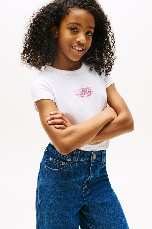 T-shirt Butterfly Crop - Blanc