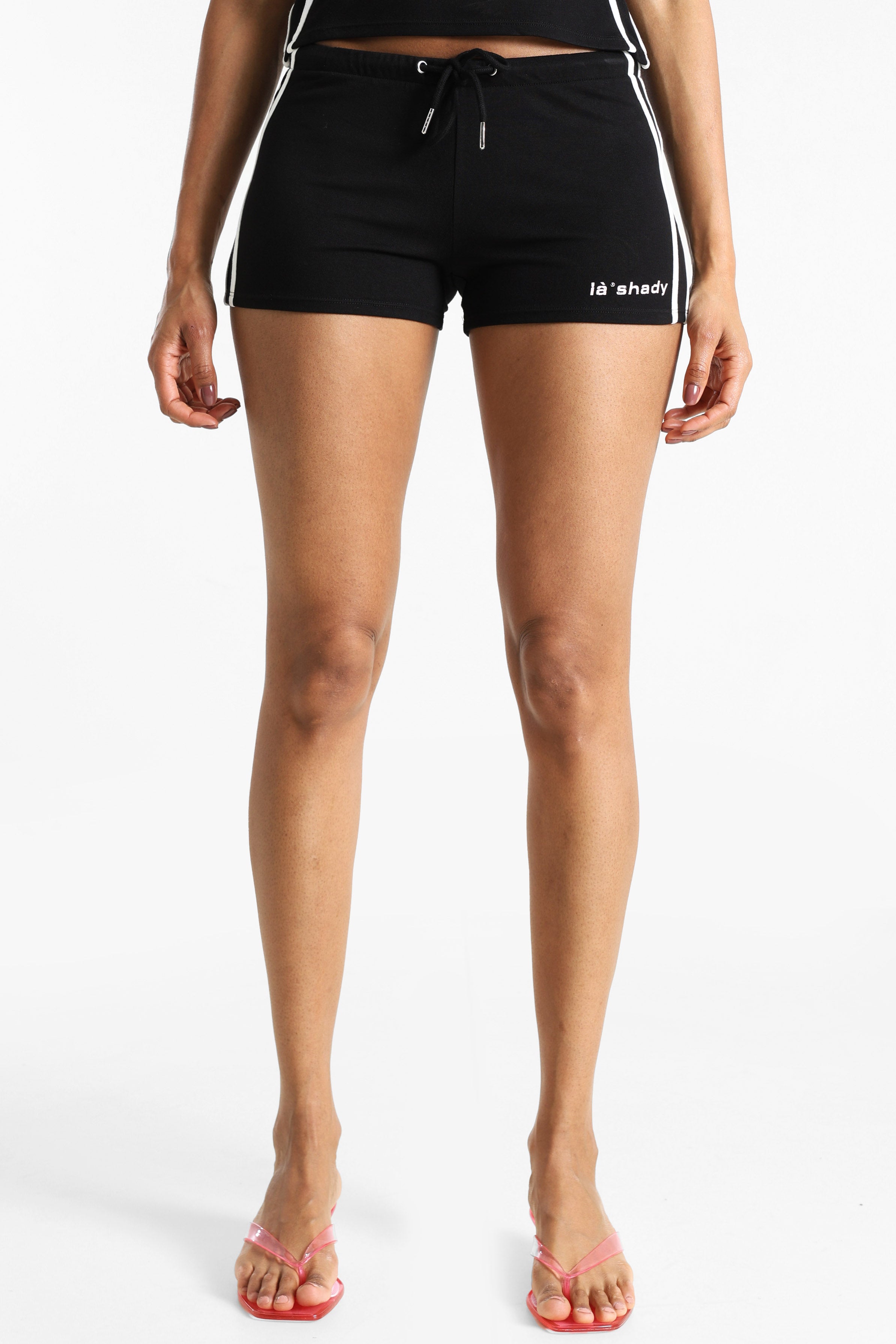 Stoffshorts - Schwarz + Offwhite