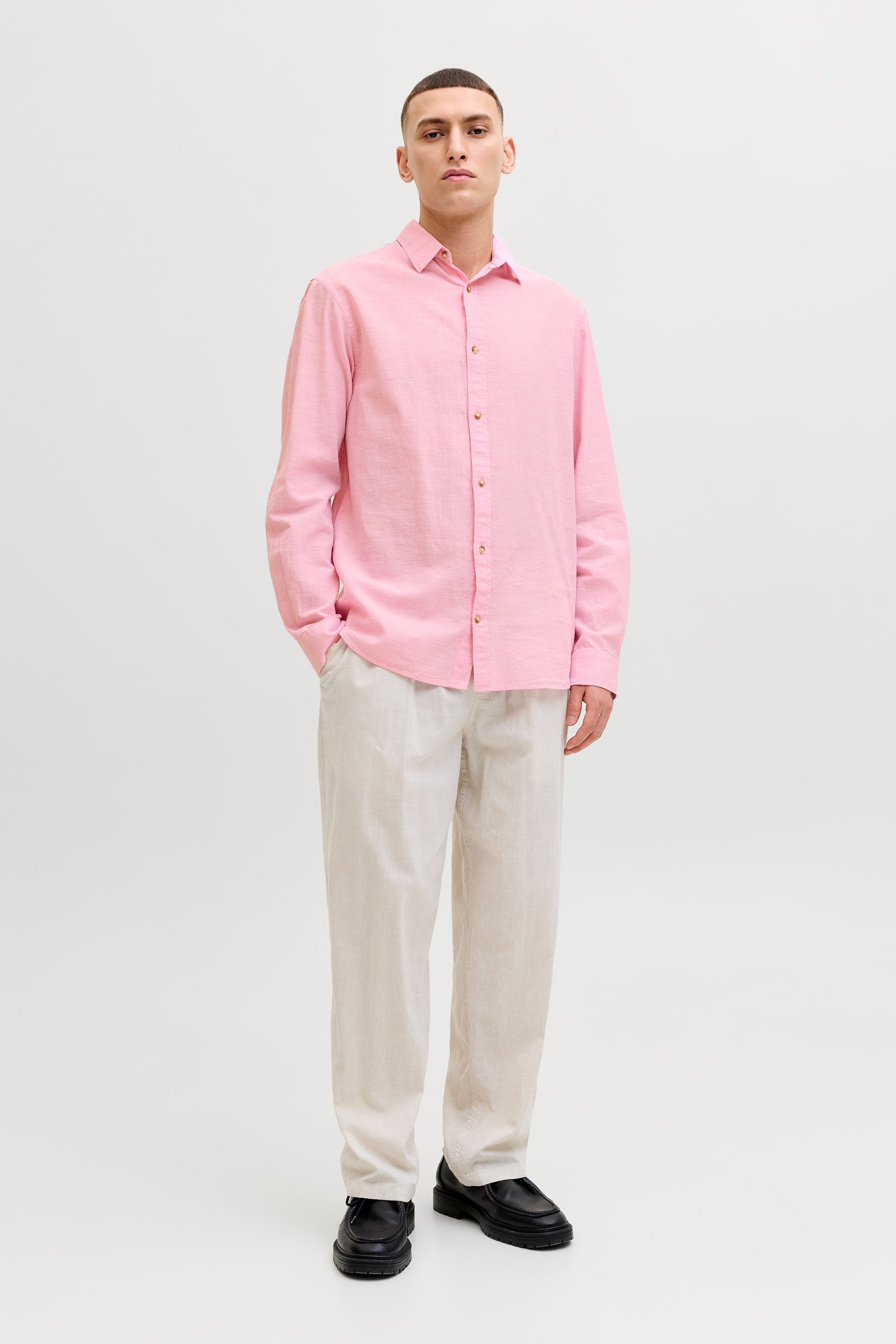 JJESUMMER Leinenhemd - Prism Pink
