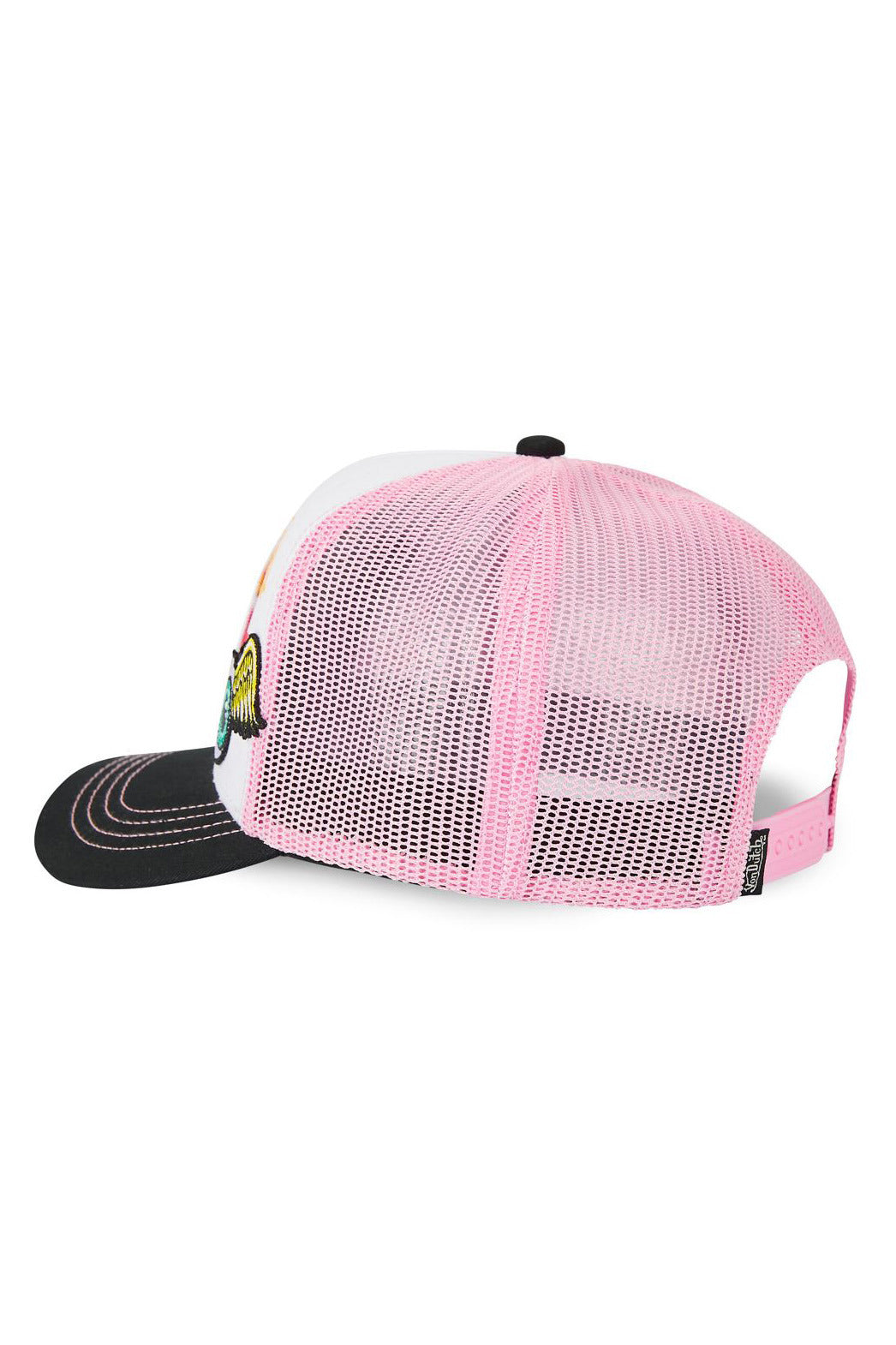 Trucker Cap / Snapback - Black + White + Rose
