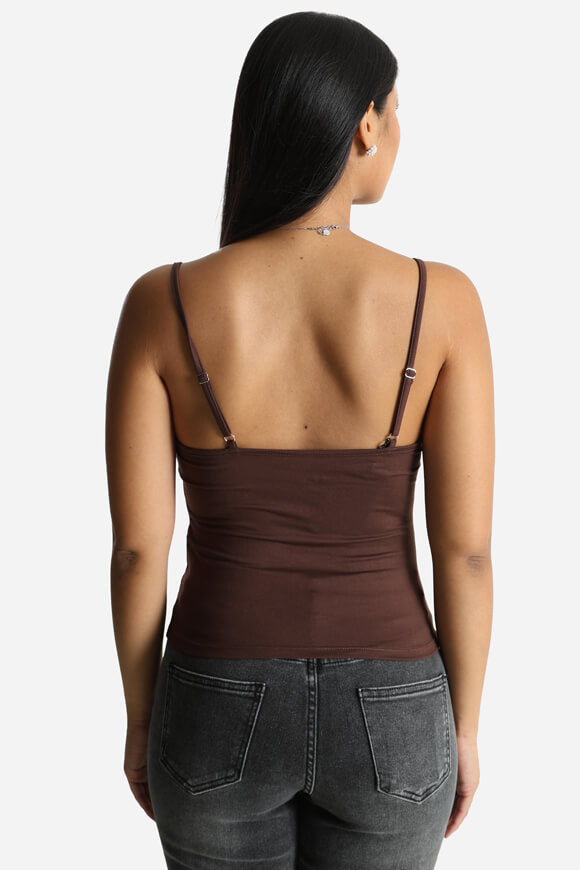 Crop Trägertop - Dunkelbraun