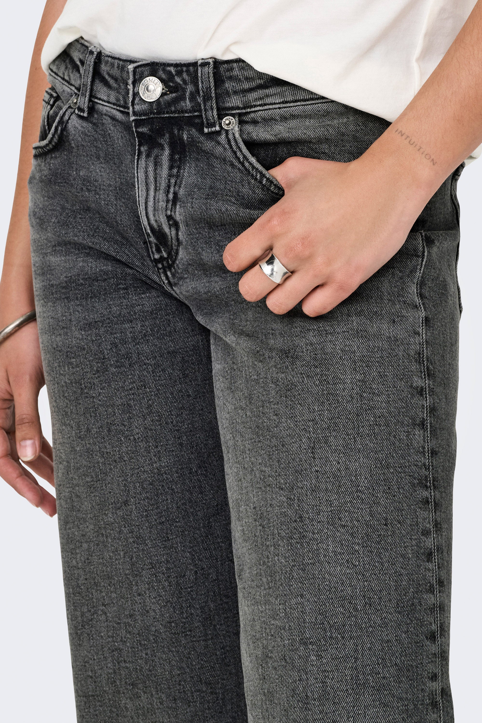 ONLJUICY Wide Leg Jeans L32 - Dark Grey Denim