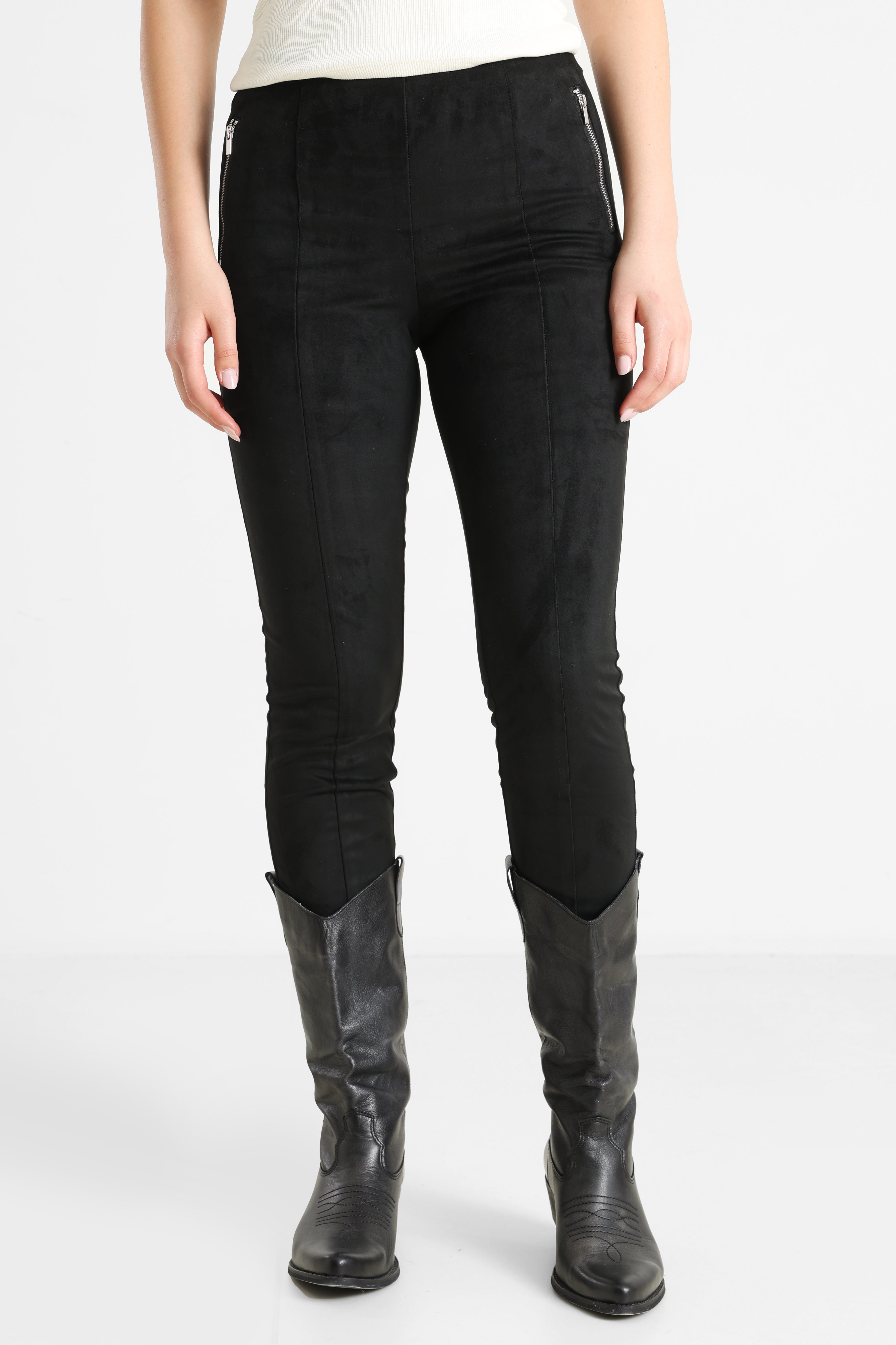 ONLANGALI Leggings made from faux suede - Black