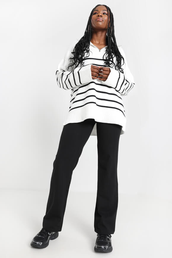 Langer Strickpullover - Offwhite