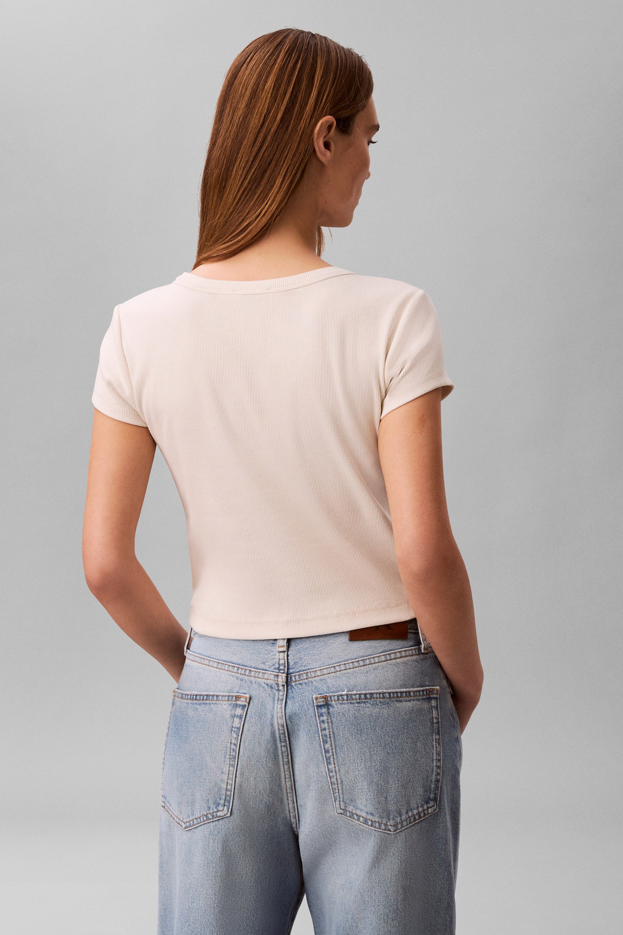 Geripptes Crop T-Shirt - Calico
