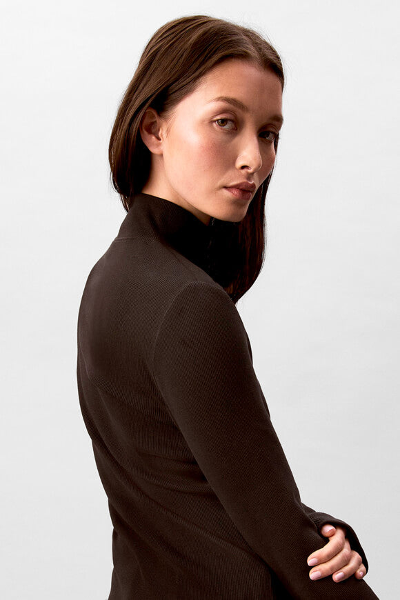 Geripptes Langarmshirt - Black