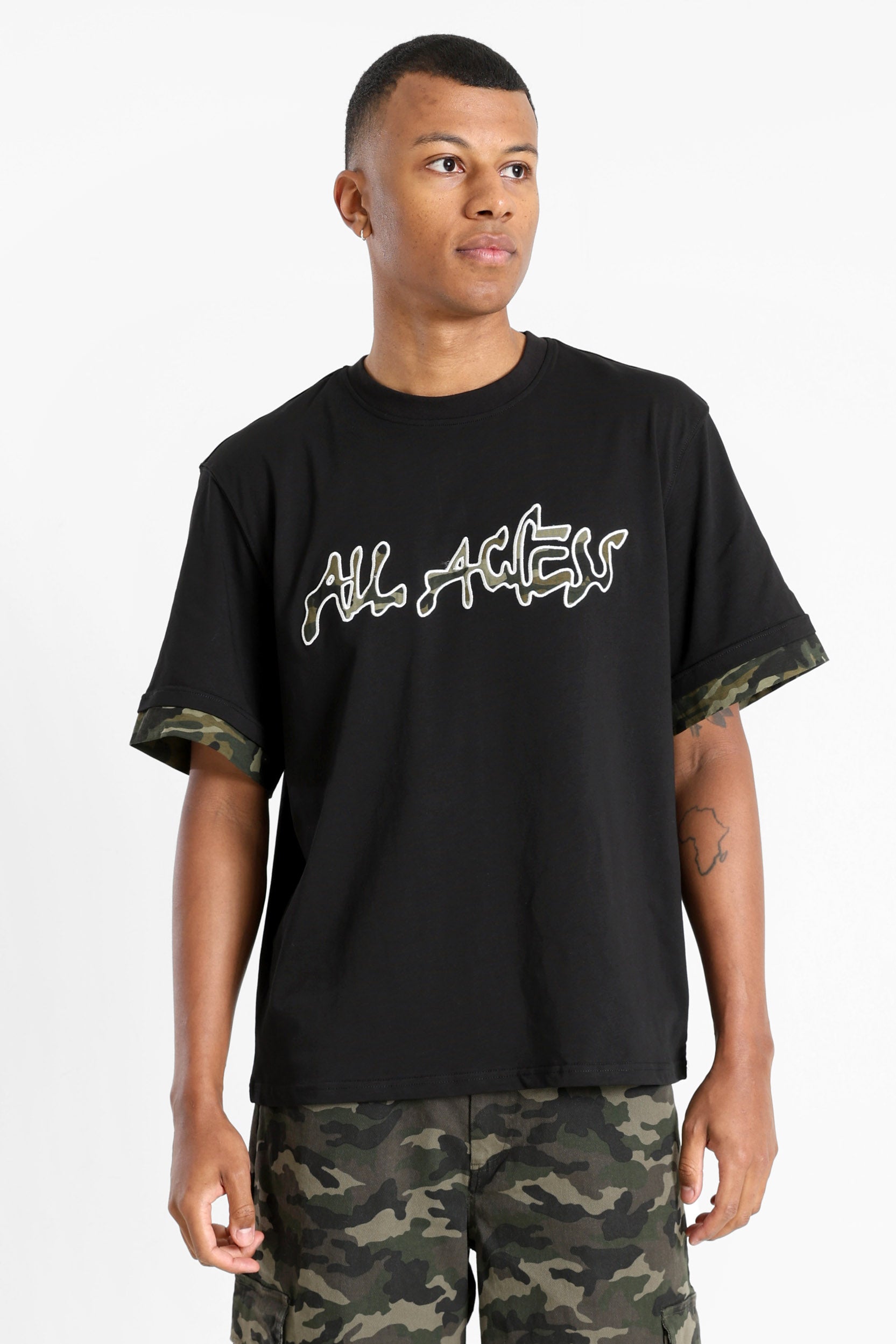 T-Shirt - Noir + Camouflage