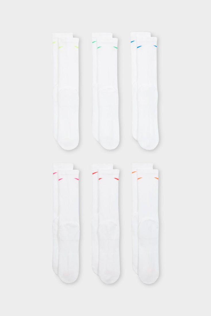 Confezione di sei calzini - Bianco + Multicolore