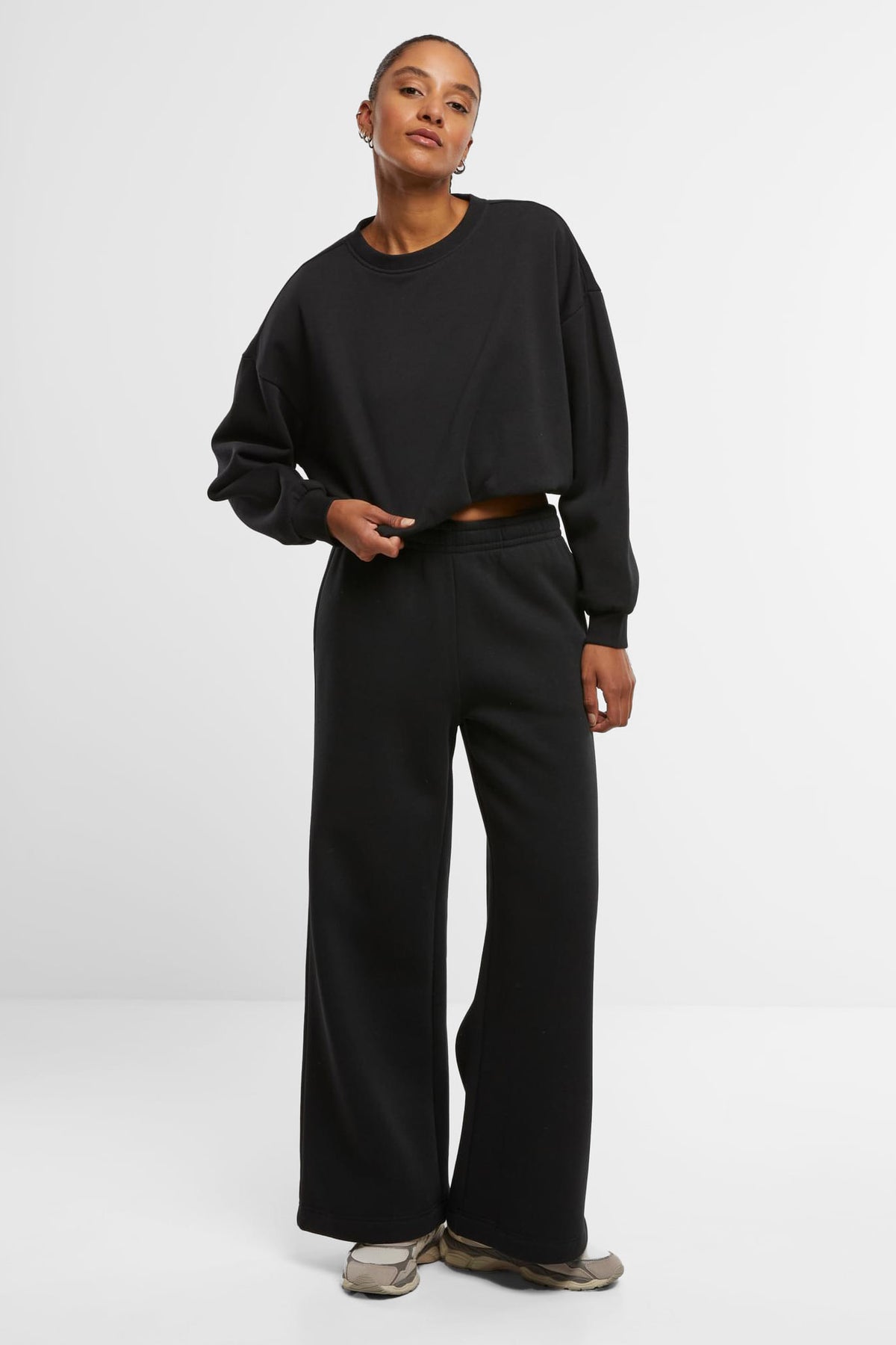 Fluffy wide-leg sweatpants - Black